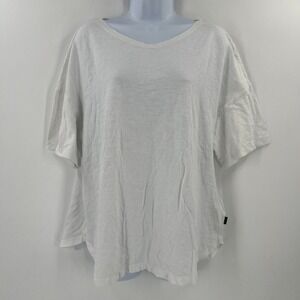 Oska Minimalist White Cotton T-Shirt Size 2 US 8/10 Oversized Boxy Lagenlook Top